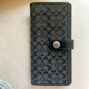 Coach checkbook Wallet - Black - excellent condition (used a few times only)